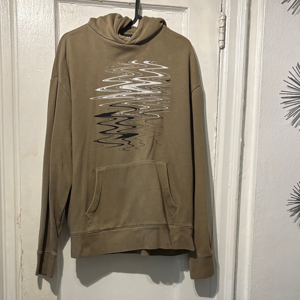 Express Tan Hoodie with Abstract Design